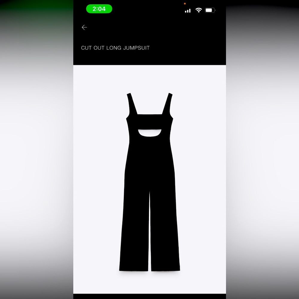 Zara cut out black jumpsuit in size XS